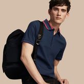 Thumbnail for your product : Burberry Striped Collar Cotton Piqué Polo Shirt