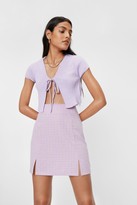 Thumbnail for your product : Nasty Gal Womens High Waisted Check Slit Mini Skirt