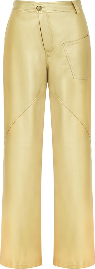 Nocturne Gold High Waist Faux Leather Pants