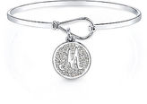 Thumbnail for your product : JCPenney SILVER-SPARKLE-SHINE Crystal Disc "M" Bangle Bracelet