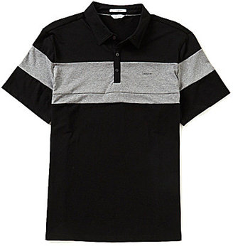 Calvin Klein Color Block Liquid Cotton Short-Sleeve Polo Shirt