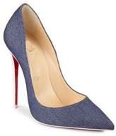Thumbnail for your product : Christian Louboutin Kate 120 Point-Toe Denim Pumps