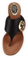 Thumbnail for your product : Rene Caovilla Satin Thong Sandal with Wooden Accents
