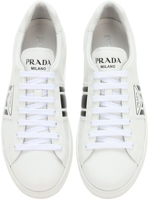 Prada Logo Leather Sneakers