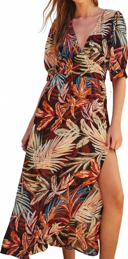 Vintage Palms Maxi Dress In Brown