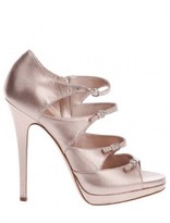 Thumbnail for your product : Casadei pristine (PR Strappy Pink Leather Double Platform Shoes Sandals 38.5 - 8.5