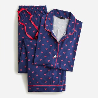 J.Crew Long-sleeve cotton poplin pajama short set in stripe - ShopStyle