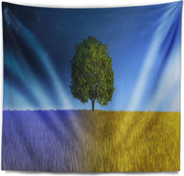 Tree in Night and Day Tapestry