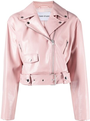 Pink Leather Biker Jacket | Shop the world’s largest collection of ...