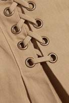 Thumbnail for your product : Ulla Johnson Gaucho Lace-up Canvas Wide-leg Pants