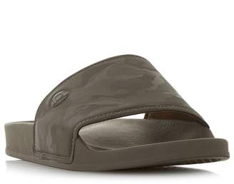 Dune - Khaki 'Heath' Camo Sliders Sandals