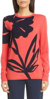 Thumbnail for your product : St. John Oversize Floral Intarsia Wool Sweater