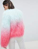 Thumbnail for your product : ASOS Design DESIGN Mongolian Ombre Faux Fur Festival Jacket