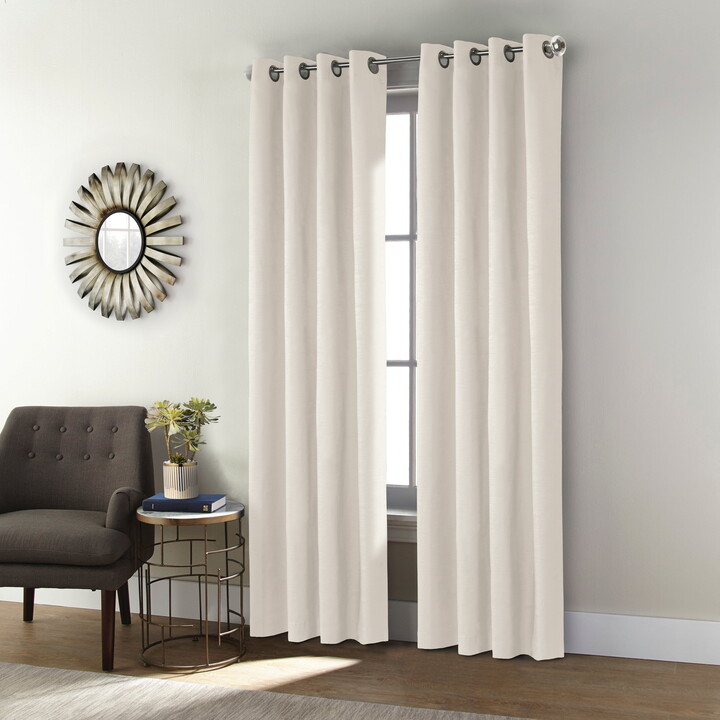 Loft Living Spirit Total Blackout Textured Curtain Panel 52" x 95" in Off-white