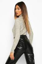 Thumbnail for your product : boohoo Fine Knit Polo Neck Long Sleeve Top