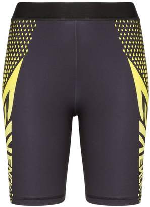 black and yellow biker shorts