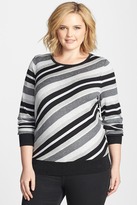 Thumbnail for your product : Sejour Stripe Sweater - Plus Size