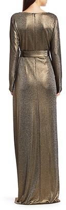 Teri Jon by Rickie Freeman Metallic Dolman Sleeve Gown