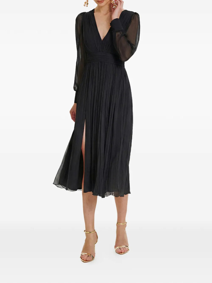 FRAMBOISE Vasquez pleated silk midi dress