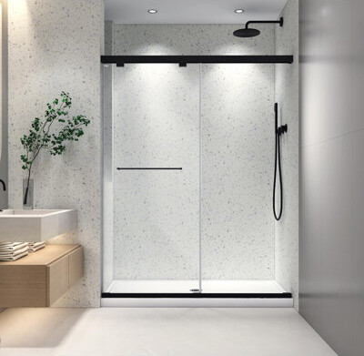 IRHOMA 8mm Tempered Glass Double Sliding Frameless Style Nano Coating for Quick Cleaning Explosion Proof Membrane Adjustable Soft Close for Silent Closing