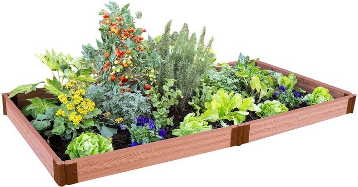 Frame It All Two Inch Series 4 ft. x 8 ft. x 5.5 in. Classic Sienna Composite Raised Garden Bed Kit