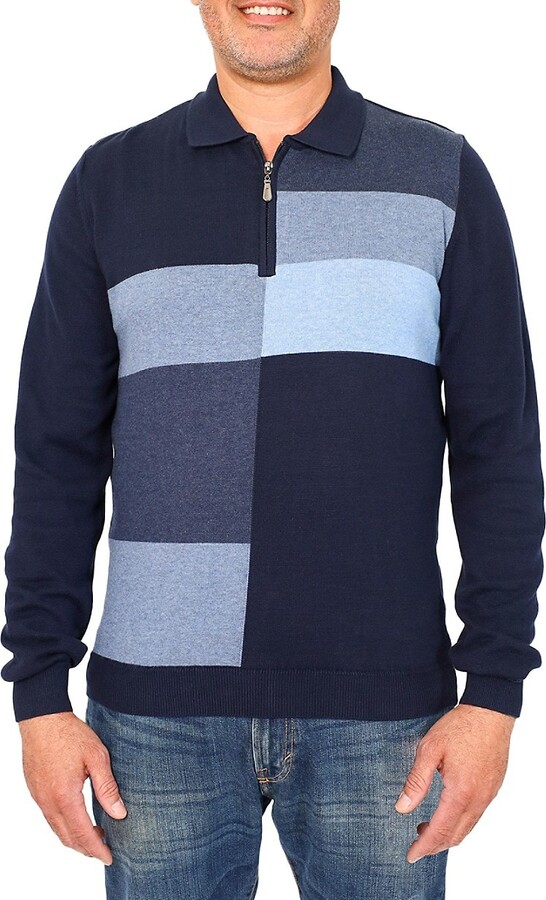 Vellapais Colorblock Quarter Zip Polo
