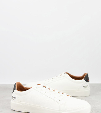 ASOS DESIGN Wide Fit sneakers in white texture - ShopStyle
