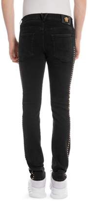 Versace Studded-Side Skinny Jeans