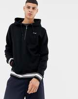 Thumbnail for your product : HUF 1/4 Zip Hoodie With Jacquard Logo Back Ribbing In Black