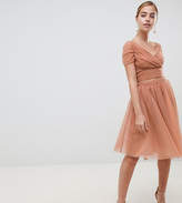 Thumbnail for your product : John Zack Petite Tulle Midi Skirt