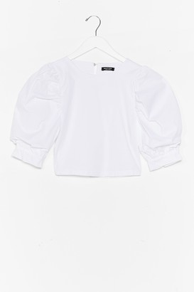 Nasty Gal Womens Sleeve It Out Puff Sleeve Cropped Blouse - White - 8
