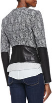 Thumbnail for your product : Theory Joean Herringbone Leather-Trim Jacket