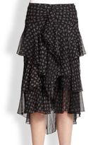 Thumbnail for your product : Jason Wu Silk Paisley-Print Cascade Skirt