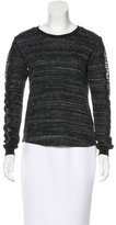 Thumbnail for your product : Rebecca Taylor Lace-Trimmed Striped Sweatshirt