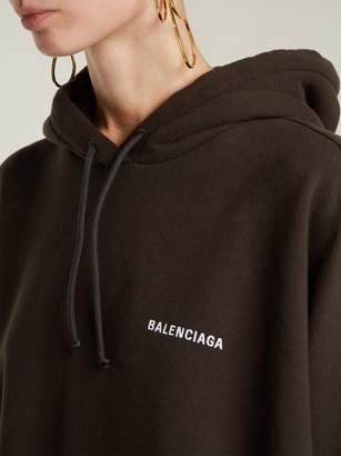 Balenciaga Oversized Logo Embroidered Sweatshirt - Womens - Black