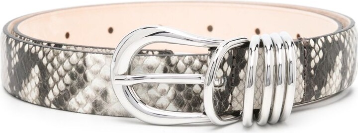 Déhanche Grey Hollyhock Snakeskin-Effect Belt