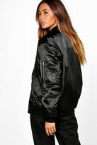 Thumbnail for your product : boohoo Boutique Evie Satin Bomber Jacket