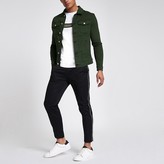 Thumbnail for your product : River Island Dark green muscle fit denim jacket