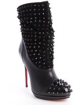 Thumbnail for your product : Christian Louboutin black suede and leather embellished 'Spike Wars 120' boots