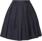 Thumbnail for your product : Burberry Pleated wool and silk-blend mini skirt