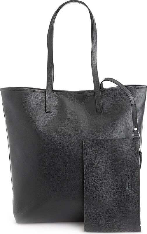 ROYCE New York Pebble Grain Leather Tall Tote