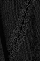 Thumbnail for your product : Maje Gravure lace-paneled wool sweater