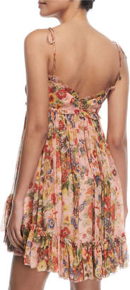 Zimmermann Lovelorn Floral-Print Sleeveless Mini Dress