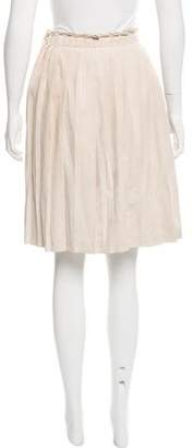 Agnona Pleated Suede Skirt w/ Tags
