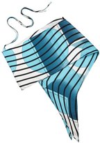 Thumbnail for your product : Hermes turquoise striped silk convertible bandeau scarf