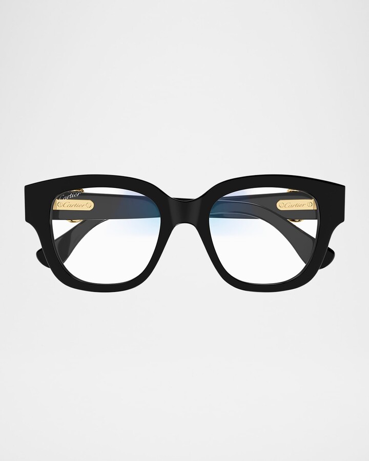 Cartier C-Logo Acetate Rectangle Glasses