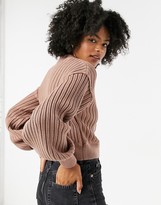 Thumbnail for your product : Free People All Yours volume sleeve cardigan in rust
