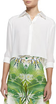 Thumbnail for your product : Alice + Olivia Sharon Cropped Button-Front Blouse
