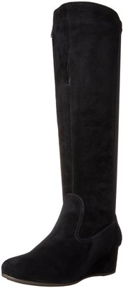 Cobb Hill Rockport Women's Total Motion 45mm Wedge Tall Boot - Wide Calf Suede WC Boot 8.5 M (B)