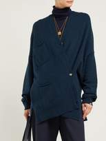 Thumbnail for your product : Extreme Cashmere - No.24 Asymmetric Stretch-cashmere Cardigan - Womens - Navy